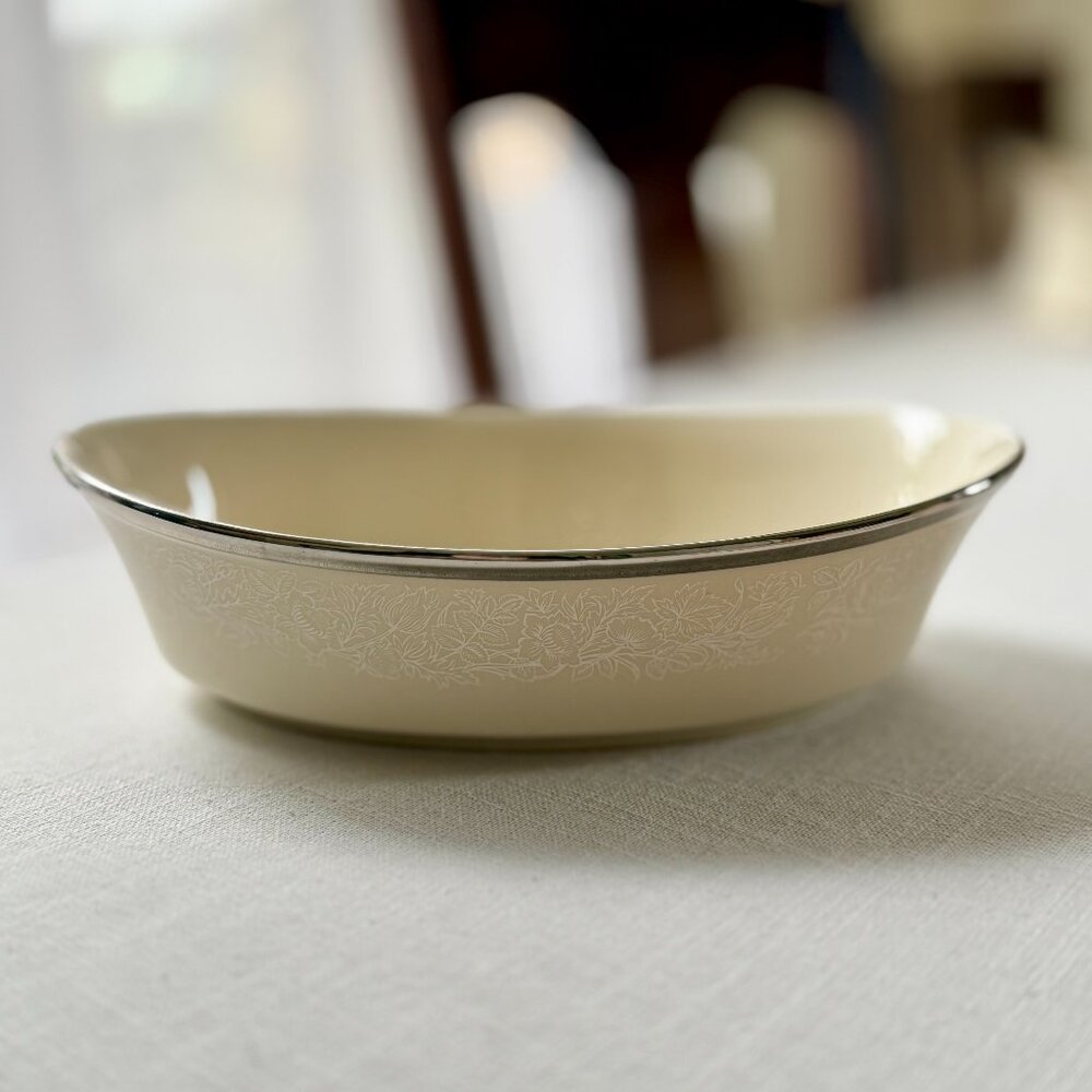 Rare Vintage Lenox Moonspun 10" Oval Vegetable Bowl | Fine Bone China